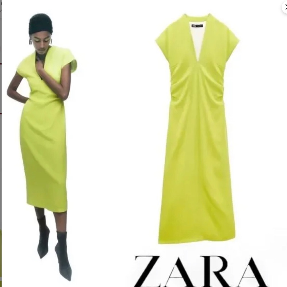 ❇️ ZARA GATHERED MIDI DRESS❇️
